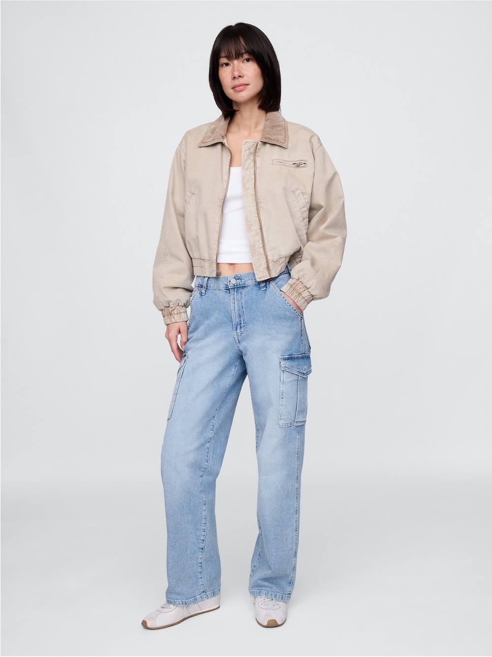 GAP Light Blue Boyfriend Cargo Jeans for Women